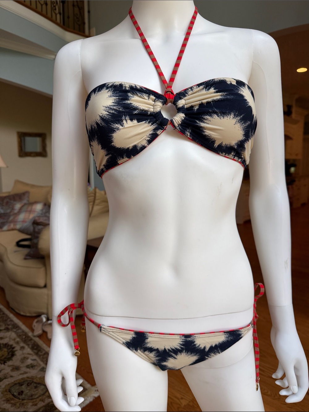 Marc by Marc Jacobs Navy and White Tie-Dye Halter Bikini - Picture 2 of 12